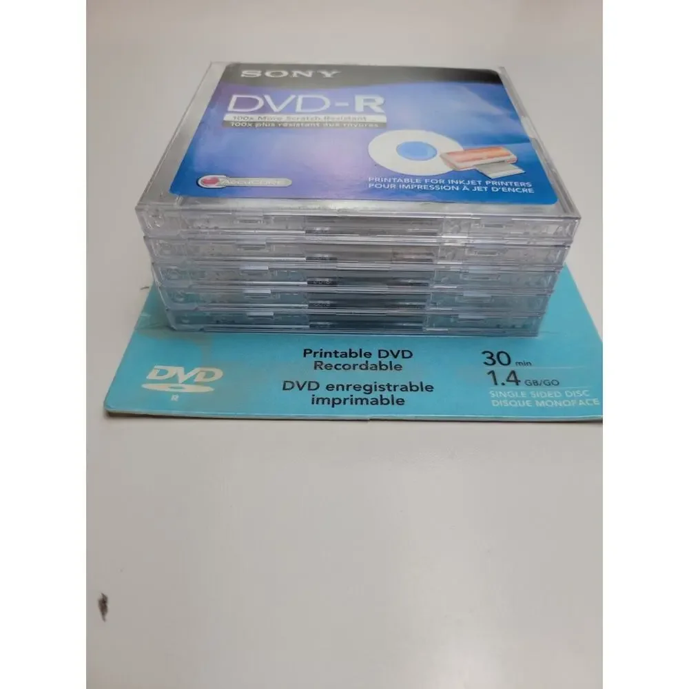 New 5 PACK Sony Handycam Video Camera DVD-R 1.4 GB 30 Minute Single Sided